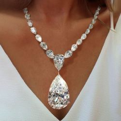 Stunning Brilliant Pear Shape Necklace