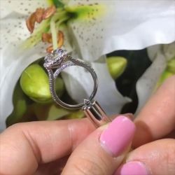Halo Cushion Cut Engagement Ring