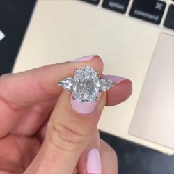 Three Stone Oval Cut Engagement Ring