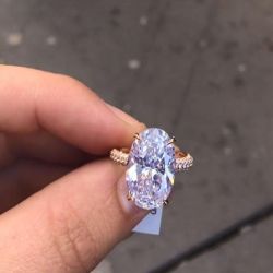 Three Row Oval Cut Engagement Ring