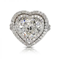 6.2 CT Double Halo Heart Shape  Engagement Ring