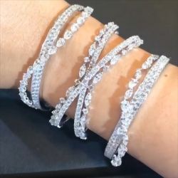 Cross Design Round & Marquise Cut Bracelets