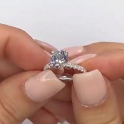 Classic Half Eternity Round Cut Engagement Ring
