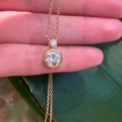 Yellow Gold Round Cut Pendant Necklace