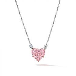 Classic Heart Cut Pink Necklace