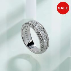 3.86 CT Sterling Silver Women's Eternity Band